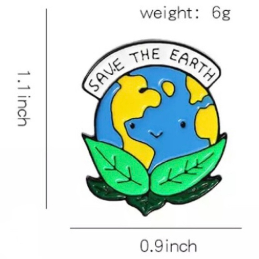 8/$40 Save The Earth Planet Environment Enamel Pin - Picture 4 of 5